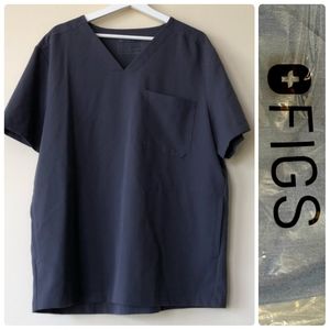 Figs Black Scrub Top Technical Collection V Neck 3 Pockets Size Medium▪